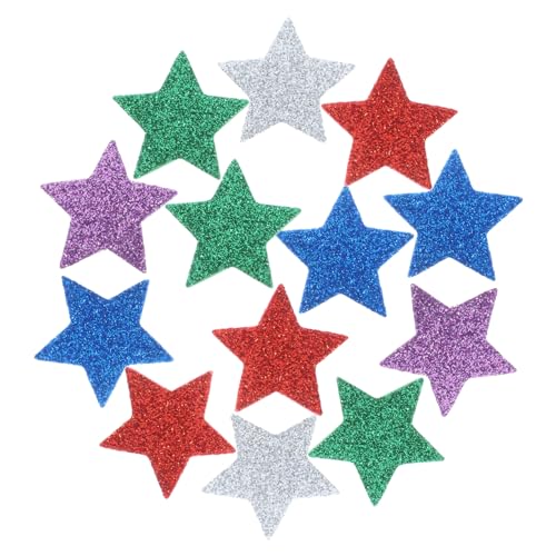 FRCOLOR 300 Stück Glitter Stern Aufkleber Selbstklebend Bunte Schaumstoff Sterne Dekorativ für Scrapbooking Fenster Geschenke Wasserflasche Abziehbar ohne Kleberückstände von FRCOLOR