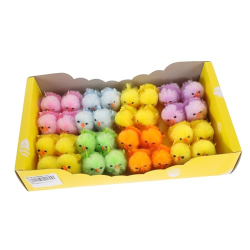 FRCOLOR 32 Stück Teiliges Bunte Flauschige Plüschspielzeug Kleine Easter Chicks Dekoration Wiederverwendbar für Osterparty Zuhause Büro Restaurant von FRCOLOR