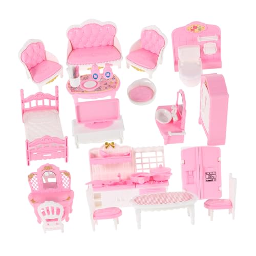 FRCOLOR 32 Stück Teiliges Puppenhaus Schlafzimmer Möbel Set aus Sicherem Kunststoff Miniatur Möbel für Rollenspiel und Kreativen Bauen Vielseitig Kombinierbar Geeignet für Jungen und FRCOLOR 32 Stück Teiliges Puppenhaus Schlafzimmer Möbel Set aus Sicherem Kunststoff Miniatur Möbel für Rollenspiel und Kreativen Bauen Vielseitig Kombinierbar Geeignet für Jungen und von FRCOLOR