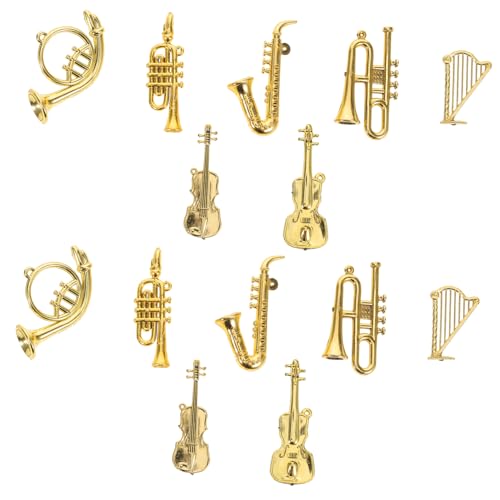 FRCOLOR 35 Stück Teiliges Mini Musikinstrumente Set Kunststoff Miniatur Trompete Violine Gitarre Kleine Dekoration Für Puppenhaus Und Weihnachtsbaum FRCOLOR 35 Stück Teiliges Mini Musikinstrumente Set Kunststoff Miniatur Trompete Violine Gitarre Kleine Dekoration Für Puppenhaus Und Weihnachtsbaum von FRCOLOR
