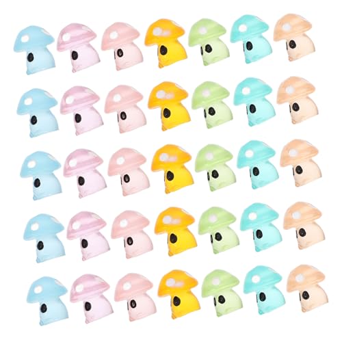 FRCOLOR 35 Stück Teiliges Mini-pilz-dekorset aus Sicherem Resin Leuchtende Kleine Pilzfiguren für DIY Mikro-landschaften Garten-miniaturen und Partydeko Realistische Form für Bonsai und von FRCOLOR