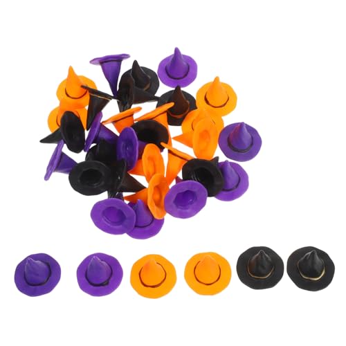 FRCOLOR 36 Stück Teiliges Hexenhüte Halloween Deko für Puppenhaus DIY Bastelzubehör Kleine Partyhüte für Festlichkeiten und Kreative Dekoration von FRCOLOR