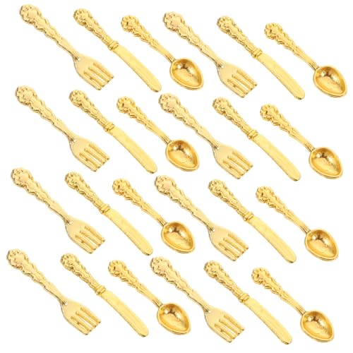 FRCOLOR 36 Stück Teiliges Miniatur Besteck Set aus Legierung Puppenhaus Zubehör für DIY Dollhouse Dekoratives und Modell für Küchenszenen in Gold für Detailreiche Miniaturmöbel FRCOLOR 36 Stück Teiliges Miniatur Besteck Set aus Legierung Puppenhaus Zubehör für DIY Dollhouse Dekoratives und Modell für Küchenszenen in Gold für Detailreiche Miniaturmöbel von FRCOLOR