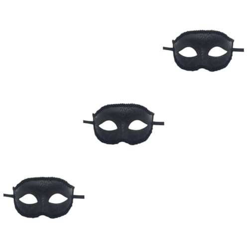 FRCOLOR 3St herausragende Maske Schwarz männliche und weibliche Maske Kleider Maskerade-Maske Partymaske Maskerade Kostüm Augenmaske bilden Kleidung Venedig Augenbinde Männer und Frauen von FRCOLOR