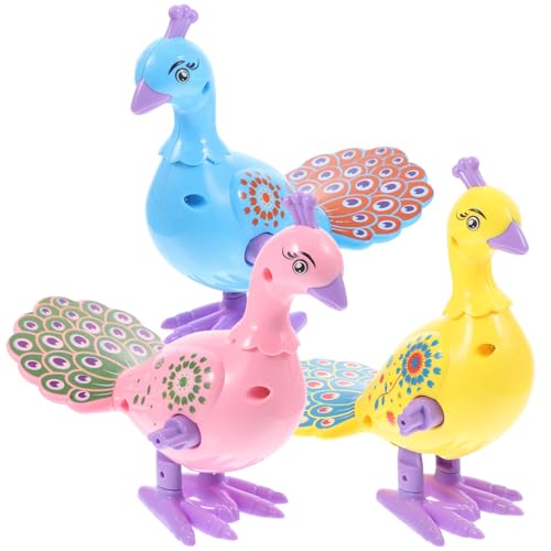 FRCOLOR 3Stücke Aufziehspielzeug für Entzückende Cartoon Pfau Designs Tragbar für Mädchen und Jungen Fördert die Hand Augen Koordination und Kreativität von FRCOLOR