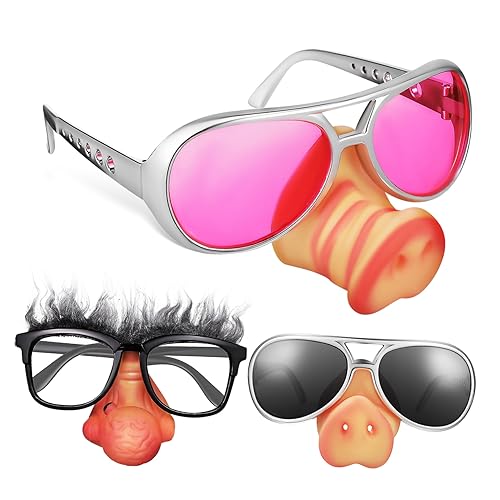FRCOLOR 3Stücke Kreative Brillen Mit Schweinenase Teiliges Für Lustige Foto Requisiten Partys Cosplay Karneval Spaßbrillen Für Erwachsene von FRCOLOR