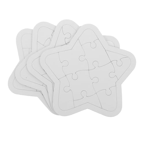 FRCOLOR 4 Blätter Leere Puzzlestücke zum Zeichnen DIY Malpuzzle für Kreativität Fördern Interaktives Lernen Bastelzubehör für Kunstwerke von FRCOLOR