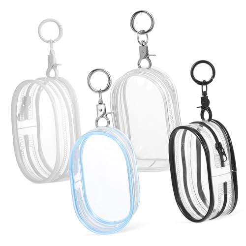 FRCOLOR 4 Klare Puppen Display Taschen mit Reißverschluss Teiliges in Dunkel Grau Blau und Transparent Kleine Aufbewahrungstaschen mit Schlüsselanhänger für Puppen und Figuren Sammler FRCOLOR 4 Klare Puppen Display Taschen mit Reißverschluss Teiliges in Dunkel Grau Blau und Transparent Kleine Aufbewahrungstaschen mit Schlüsselanhänger für Puppen und Figuren Sammler von FRCOLOR
