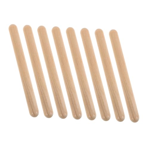 FRCOLOR 4 Paare Holz Rhythmussticks für Naturholz Musikinstrumente für Unterricht Orff Percussion für Vorschule Interaktive Musikspielzeuge Musikalität und Rhythmusverständnis von FRCOLOR