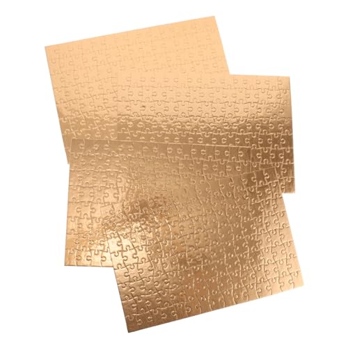 FRCOLOR 4 Sätze Goldene Blanko-Puzzles Teile Je Stabile Jigsaw Puzzleteile zum Bemalen und Bedrucken Leere Puzzle für DIY Kreativprojekte Fördert Motorik und Kognitive Entwicklung von FRCOLOR