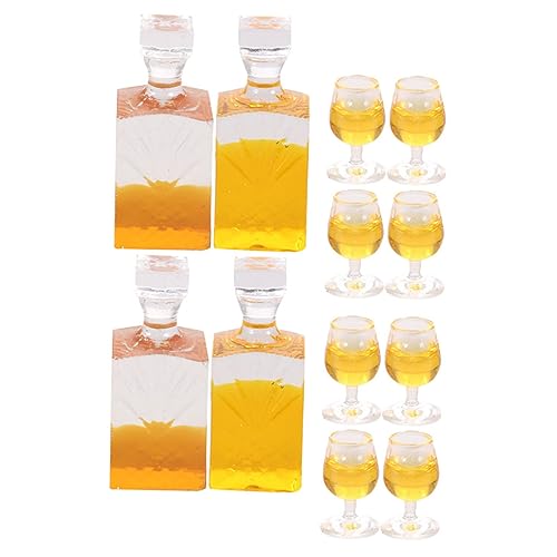 FRCOLOR 4 Sätze Miniatur Weinflaschen aus Harz Mini Haus Deko Realistische Mini Flaschen Puppenhaus Zubehör Foto Requisite Langlebig und Detailreich von FRCOLOR