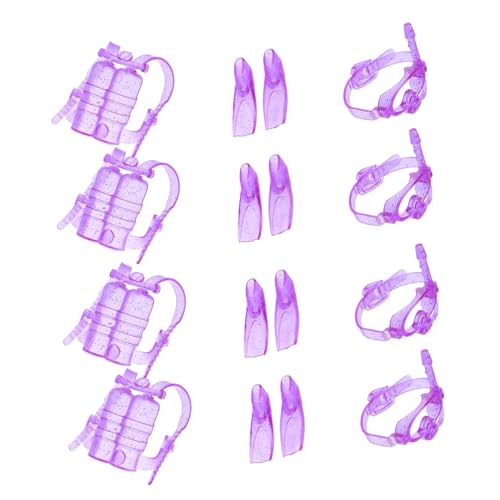 FRCOLOR 4 Sätze Puppen Tauchausrüstungsset Teiliges Mini Tauchzubehör mit Sauerstofftank und Tauchbrille für Puppen für Unterwasser von FRCOLOR