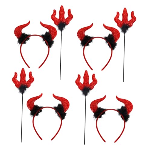 FRCOLOR 4 Sätze Teiliges Halloween Dämonen Hörner Set Kleines Rotes Teufelshörner Stirnband mit Trident Stab Detailreich Verarbeitet Langlebiges und Cosplay Zubehör für Gruppen Kostüme FRCOLOR 4 Sätze Teiliges Halloween Dämonen Hörner Set Kleines Rotes Teufelshörner Stirnband mit Trident Stab Detailreich Verarbeitet Langlebiges und Cosplay Zubehör für Gruppen Kostüme von FRCOLOR