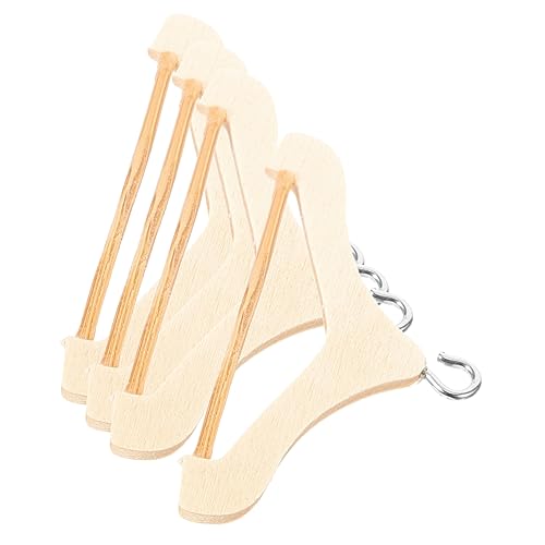 FRCOLOR 4 Stck Miniatur Puppen Kleiderbügel aus Holz Teiliges Kompakt und Leicht für Puppenschrank und Puppenhaus Stabile Sichere Mini Kleiderhänger zur Ordentlichen Aufbewahrung von FRCOLOR 4 Stck Miniatur Puppen Kleiderbügel aus Holz Teiliges Kompakt und Leicht für Puppenschrank und Puppenhaus Stabile Sichere Mini Kleiderhänger zur Ordentlichen Aufbewahrung von von FRCOLOR