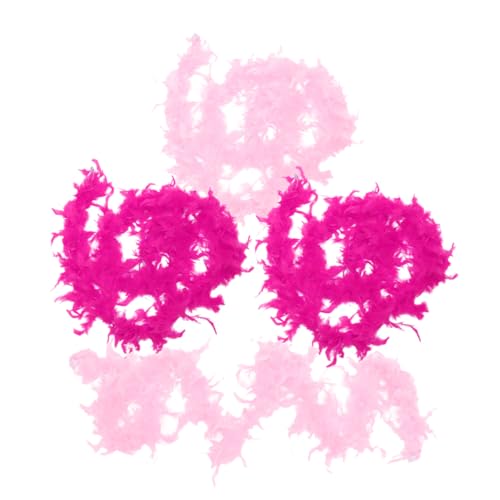 FRCOLOR 4 Stück Federstreifendekoration Boas Party heiße rosa Boa für DIY-Boa Truthahnfederboa Federn trimmen Boa-Zubehör zum Selbermachen Nähboa Boa-Flapper-Zubehör von FRCOLOR