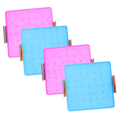 FRCOLOR 4 Stück Geoboard Set Teilig Doppelseitige Kunststoff Nagelplatte für Geometrische Formbildung Zufällige Farben Lernspielzeug für Schüler Zufällige Farbe Zufällige Farbe von FRCOLOR