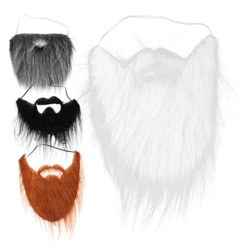 FRCOLOR 4 Stück Großes Bärgekleid Kostümbärte Für Erwachsene Party Bart Dekoration Gefälscht Körperpflege Falscher Bart Für Männer Bühnen-requisiten-bart Cosplay-bart Chemische Faser von FRCOLOR