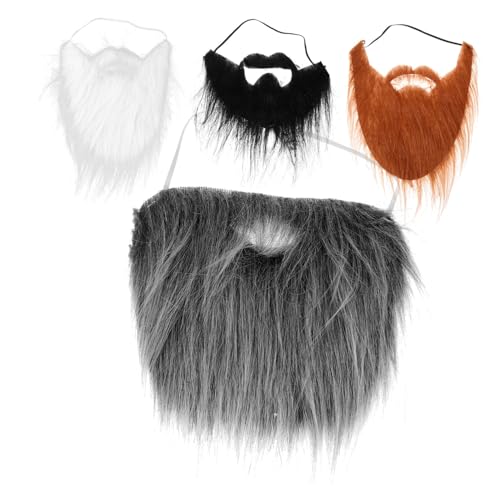 FRCOLOR 4 Stück Großes Bärgekleid Zaubererbart Partyzubehör Erwachsene falscher Schnurrbart Bart Dekoration zwerg DIY zubehör Cosplay falscher Bart chemische Faser von FRCOLOR