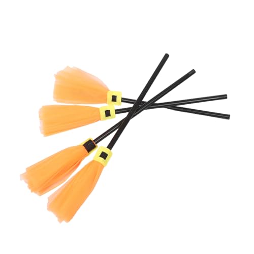 FRCOLOR 4 Stück Halloween Decoration Besen Hexenbesen Halloween Kleiner Besen Für Spuktanzbesen Broom Kostüm Besenstiel -Dekorationen Plastik von FRCOLOR