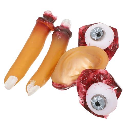 FRCOLOR 4 Stück Halloween Requisiten Gruselige Fake Finger Augen und Ohren für Halloween Dekoration und Streich Realistische Körperteile für Partys und Cosplay von FRCOLOR