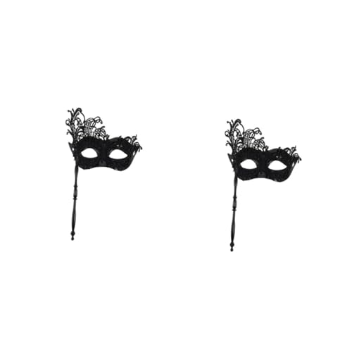 FRCOLOR 4 Stück Handgehaltene Stabmaske Maske Mit Stock Schädel-maskerade-maske Maskerade-maske Für Frauen Mit Stock Maskerade Maske Handmaske Für Damen Karneval-maske Spitze Black FRCOLOR 4 Stück Handgehaltene Stabmaske Maske Mit Stock Schädel-maskerade-maske Maskerade-maske Für Frauen Mit Stock Maskerade Maske Handmaske Für Damen Karneval-maske Spitze Black von FRCOLOR