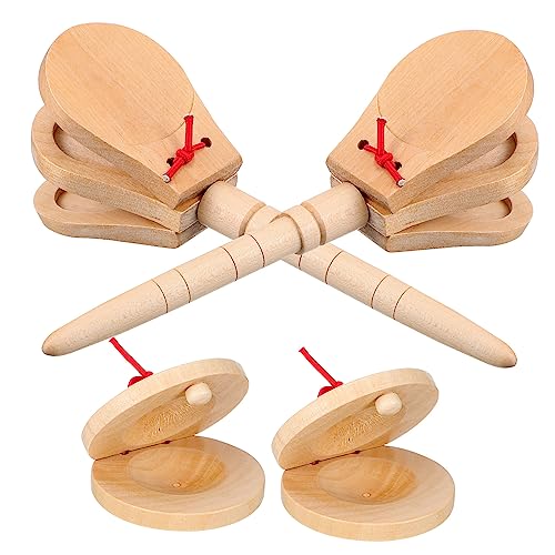 FRCOLOR 4 Stück Holz Castagnetten Teilig mit Griff Robustes Musikinstrument für Anfänger Tragbar Klare Klangqualität Pädagogisches Rhythmusspielzeug für Musikalische Früherziehung FRCOLOR 4 Stück Holz Castagnetten Teilig mit Griff Robustes Musikinstrument für Anfänger Tragbar Klare Klangqualität Pädagogisches Rhythmusspielzeug für Musikalische Früherziehung von FRCOLOR