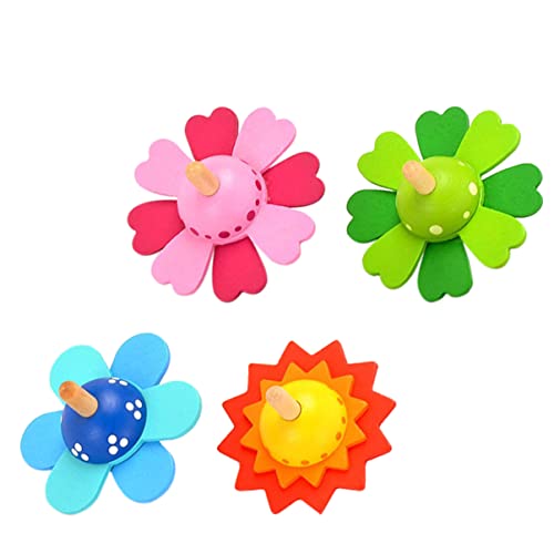 FRCOLOR 4 Stück Holz Rotierende Entspannungsspielzeuge für Kognitive Lernspielzeuge für Partys und Feiertage Sicher und Unterhaltsam von FRCOLOR