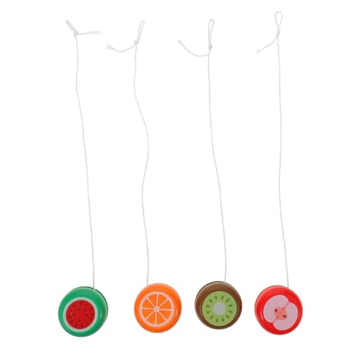 FRCOLOR 4 Stück Holz Yoyos für Tragbare Schnurspielzeuge aus Naturholz Anfänger Fingerfertigkeitsspielzeug für Outdoor Party und Frühe Bildung Lustige Lernspielzeuge für Kindergarten und von FRCOLOR