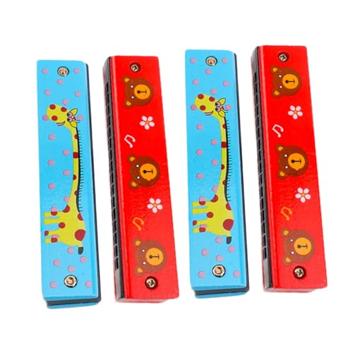 FRCOLOR 4 Stück Holzmundharmonika Teiliges mit Löchern Doppelte Reihe Cartoon Muster Tragbares Musikinstrument für Musikalischen Robustes Holzspielzeug Bunte Auswahl Zufällige Farbe FRCOLOR 4 Stück Holzmundharmonika Teiliges mit Löchern Doppelte Reihe Cartoon Muster Tragbares Musikinstrument für Musikalischen Robustes Holzspielzeug Bunte Auswahl Zufällige Farbe von FRCOLOR