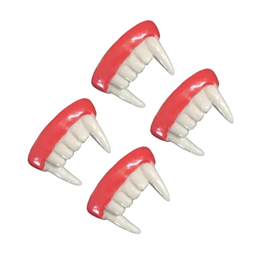 FRCOLOR 4 Stück Horrorprotroundures Vampirzähne Zahn Dekoration Gothic Fangs Zombie-Reißzähne Neuheit Reißzähne Halloween Kostümzubehör Halloween -Mundstückzähne von FRCOLOR