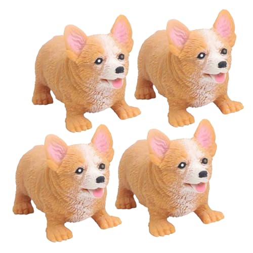 FRCOLOR 4 Stück Hund Quetschspielzeug Mini Tier Stressspielzeuge für Kleine Hunde für Kindergeburtstage und Entspannung Waschbar und Wiederverwendbar von FRCOLOR