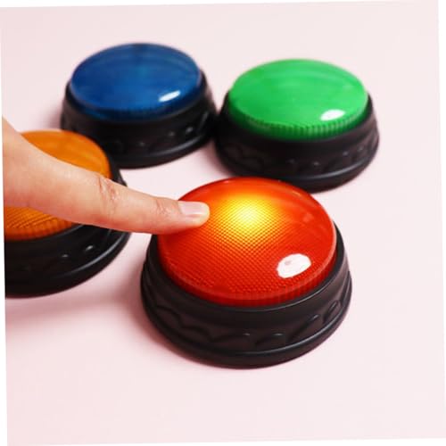 FRCOLOR 4 Stück Kinderspiel Buzzer mit Licht und Sound für Quiz Lernspiele Party und Klassenzimmer Fördert Konzentration Reaktionsvermögen und Teamarbeit bei Kindern von FRCOLOR