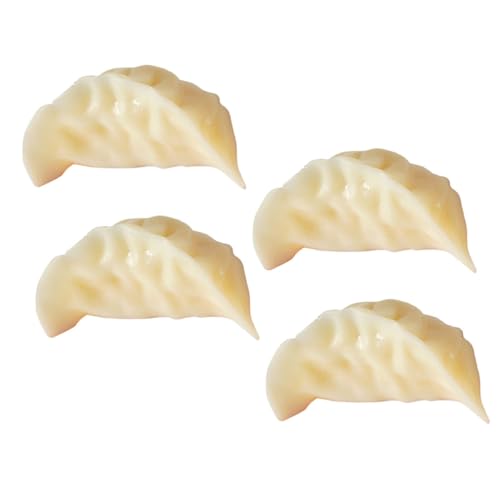 FRCOLOR 4 Stück Künstliche Teigtaschen Deko Realistische Simulation Dumplings Fotorequisite für Restaurant Schaufenster Fensterdeko Hotel Küche Kindergarten von FRCOLOR