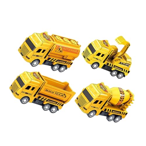 FRCOLOR 4 Stück Mini Baufahrzeuge Rückziehspielzeug für Bewegliche Teile Langlebig Fördert Motorische Fähigkeiten und Kreativität für Jungen Ab Jahren von FRCOLOR