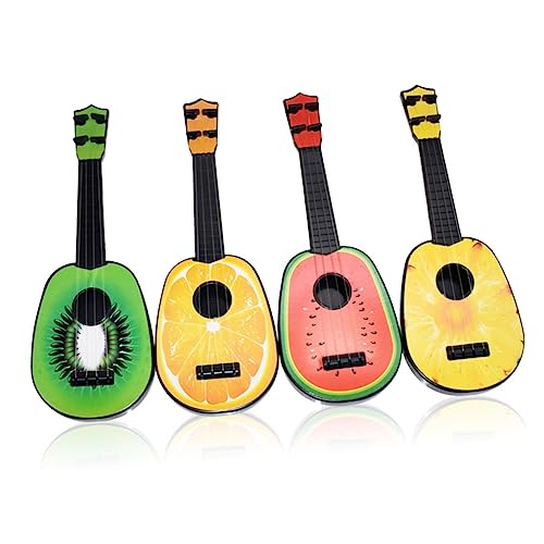 FRCOLOR 4 Stück Mini Früchte Ukulele Set Musikinstrument für Pädagogische Gitarre Wassermelonen Orangen Kiwi und Ananas Design Musikspielzeug für Frühkindliche Bildung von FRCOLOR