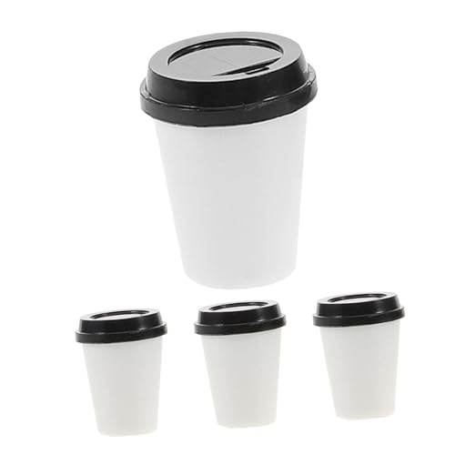FRCOLOR 4 Stück Mini Kaffeetassen für Puppenhaus Teiliges mit Schwarzen Deckeln und Weißen Bechern für Kreative Szenen und DIY Projekte für Sammler und Rollenspiele FRCOLOR 4 Stück Mini Kaffeetassen für Puppenhaus Teiliges mit Schwarzen Deckeln und Weißen Bechern für Kreative Szenen und DIY Projekte für Sammler und Rollenspiele von FRCOLOR