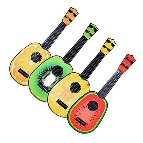 FRCOLOR 4 Stück Mini Ukulele Set für Teiliges Musikspielzeug Obstformen Wassermelone Ananas Pädagogisches Instrument Kreativität und Koordination für Frühkindliche Musikalische von FRCOLOR