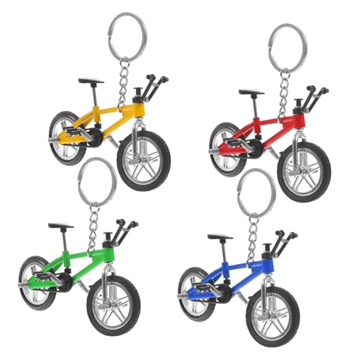 FRCOLOR 4 Stück Miniatur Finger Mountainbike Schlüsselanhänger Teiliges Authentisches Radmodell für Taschen und Schlüssel Dekoration für Freunde und Familie von FRCOLOR