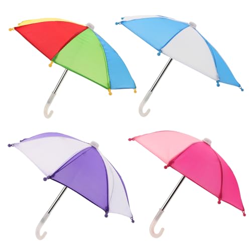 FRCOLOR 4 Stück Miniatur Regenschirm für Puppenhäuser Bunte Regenschirm Dekorationen für Puppen und Spielzeuge für Kreative Spielwelten und Lebendige Dekorationen von FRCOLOR