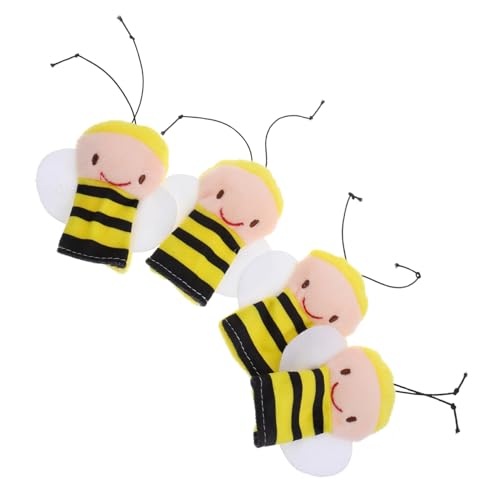 FRCOLOR 4 Stück Niedliche Bienen Fingerpuppen aus Plüsch Interaktive Puppen für Kleinkinder Kreatives Rollenspiel und Familienunterhaltung und Gemütlich für Geschichten und Spiele von FRCOLOR