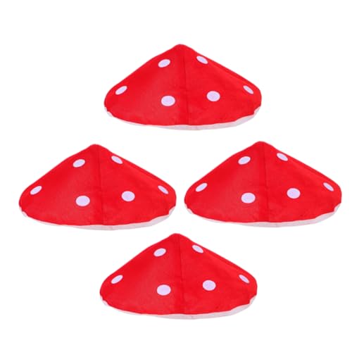 FRCOLOR 4 Stück Pilzhut Kinderkostüm mit Weißen Punkten Leichter Stabiler Farbstoff Innendurchmesser Spielerisches Accessoire für Cosplay Bühnenauftritte und Partys von FRCOLOR