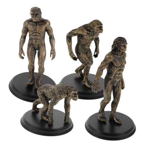 FRCOLOR 4 Stück Primitive Menschen Figuren aus Kunststoff Realistische Evolution Lehrmittel für Schule und Zuhause Robuste Kompakte Modelle zur des Geschichtsinteresses von FRCOLOR