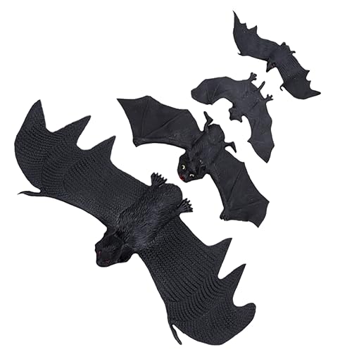 FRCOLOR 4 Stück Realistische Halloween Fledermaus Deko aus Sicherem Kunststoff Verschiedene Gruselige Simulation für Party April Fools und Bat Motto FRCOLOR 4 Stück Realistische Halloween Fledermaus Deko aus Sicherem Kunststoff Verschiedene Gruselige Simulation für Party April Fools und Bat Motto von FRCOLOR