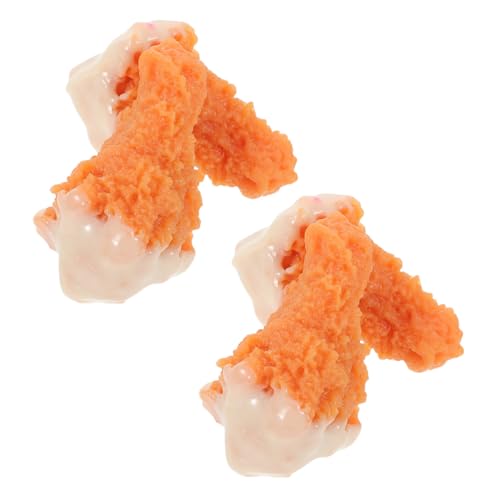 FRCOLOR 4 Stück Realistische Künstliche Brathähnchen Modelle Detailgetreue Gefälschte Hähnchenkeulen Langlebige Food Props für Fotografie Restaurantdeko Küchen und Partygestaltung von FRCOLOR