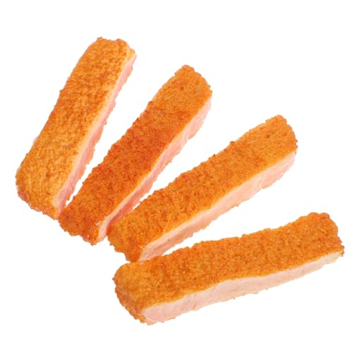 FRCOLOR 4 Stück Realistische Teilig Fake Food Prop Gefälschte Gebratene Schweinekoteletts aus Robustem PVC Lebensechte Dekoration für Küche Fotografie und Schaufenster Detailgetreue von FRCOLOR