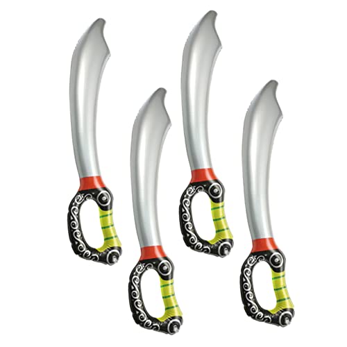 FRCOLOR 4 Stück Teiliges Aufblasbares Piratenschwert Robuste für Kindergeburtstage Halloween Cosplay Requisiten für Piraten Themenpartys Kostümpartys von FRCOLOR