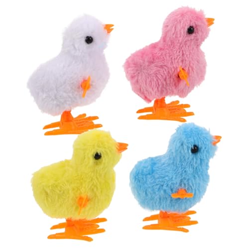 FRCOLOR 4 Stück Teiliges Aufziehspielzeug Küken Plüsch Hüpfen Interaktives Kuscheltier Sicher Osterdeko Partygeschenk Spielspaß von FRCOLOR