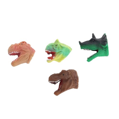 FRCOLOR 4 Stück Teiliges Dinosaurier Fingerpuppen aus Langlebigem Kunststoff Detailreiche Dino Kopf Spielzeuge für Fördert Fantasie und Rollenspiel für Jungen und Mädchen Praktische von FRCOLOR