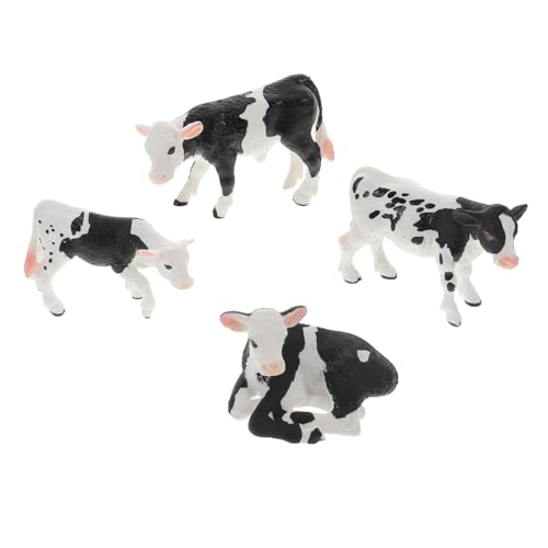 FRCOLOR 4 Stück Teiliges Farmtier Realistische Kuh und Kalbmodelle Detailgetreu für Kognitive und Dekoration Geeignet von FRCOLOR
