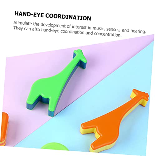 FRCOLOR 4 Stück Teiliges Giraffen Shaker für Bunte Percussion Instrumente aus Robustem Material Handliche Maracas für Frühe Musikalische und Rhythmisches Spiel von FRCOLOR